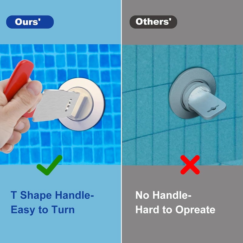 Mofuiry Pool Plug Removal Tool with Handle Grip, Upgraded Metal Eyeball Seat Removal Tool for Above& Inground Pool Spa Return Jet Plug Nozzles Inlet Fittings, Compatible with SP1419A-SP1419E Hayward ( Red ) - Image 2